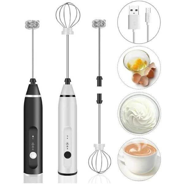 Rechargeable Coffee Beater Electric Milk Frother | USB Charging Handheld Coffee Mixer for Creamy Latte & Cappuccino | Portable Egg Beater & Drink Foamer