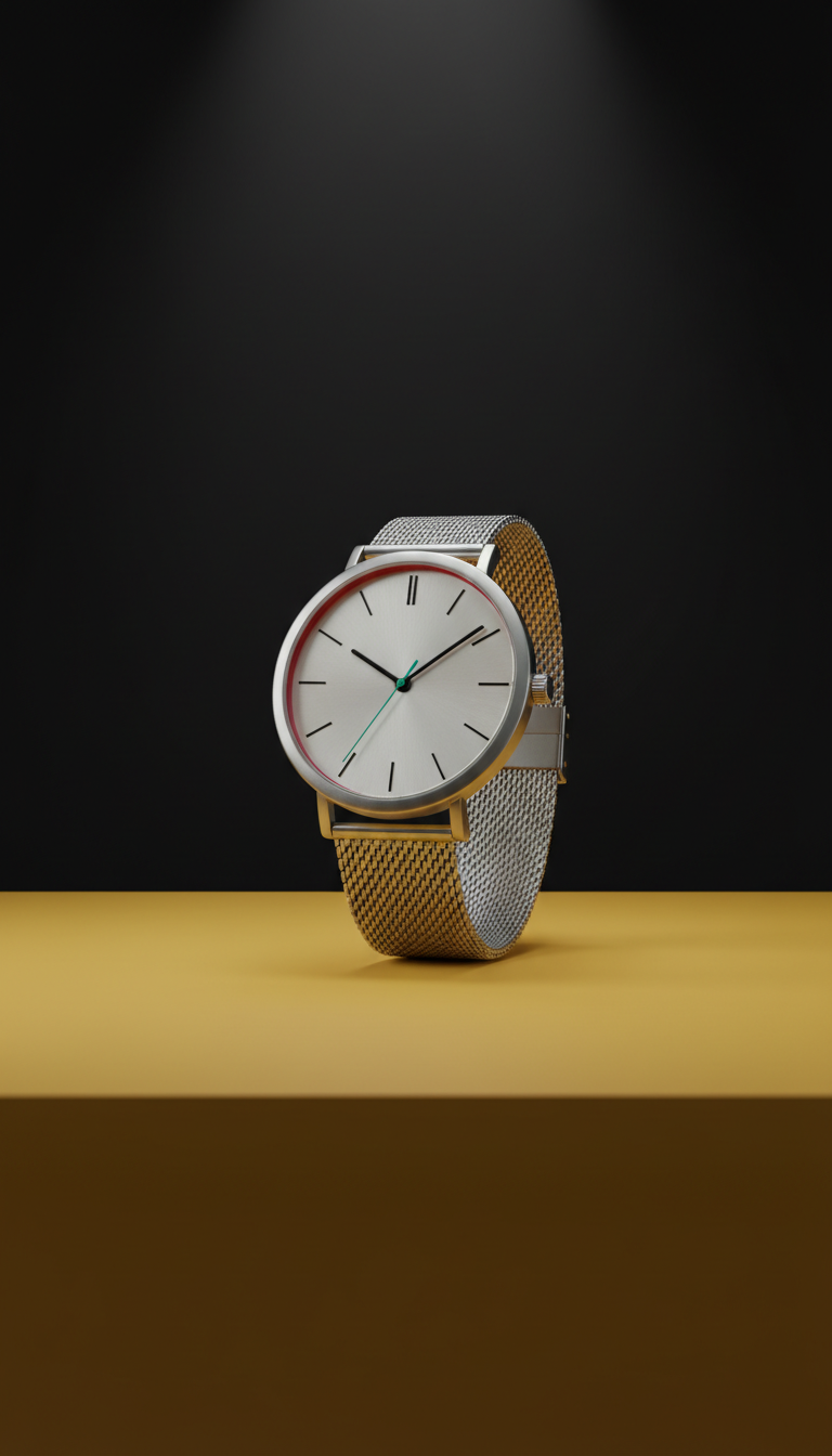 Minimalist stainless steel watch
