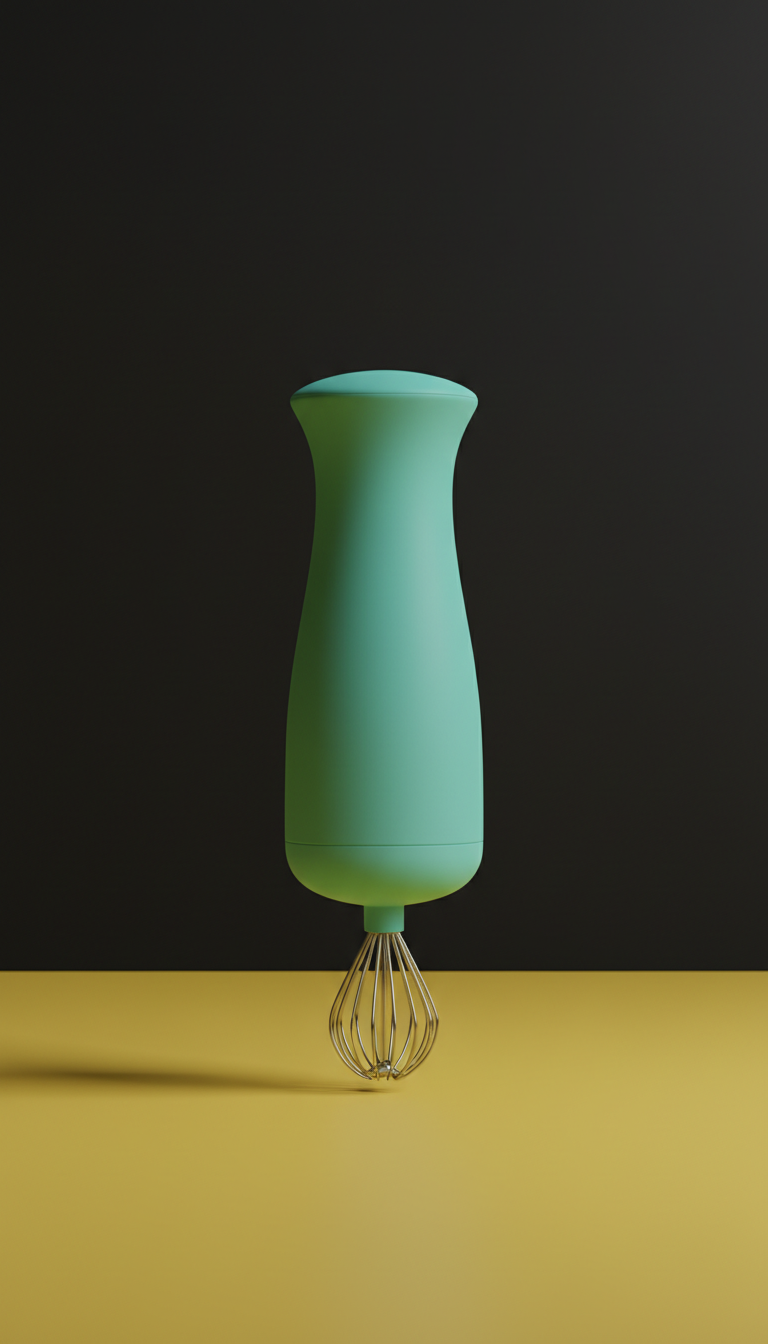 Electric teal silicone milk frother